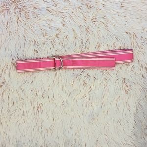 Eliza B. Pink White Classic Grosgrain Ribbon Belt Women's Small 32-34"